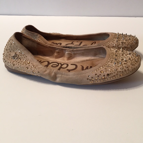 Sam Edelman Spike and Rhinestone Ballet Flats 7 - Picture 2 of 7